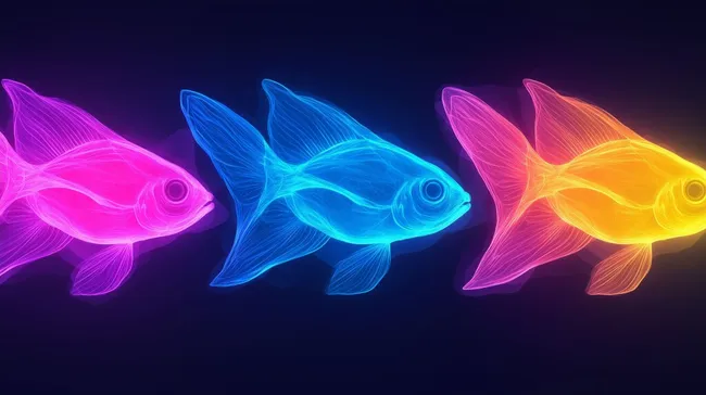 Farbenfrohe Leuchtfische in Neonfarben
