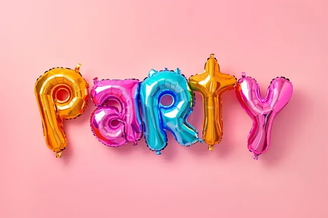 Farbenfrohe Partydekorationen mit Luftballons