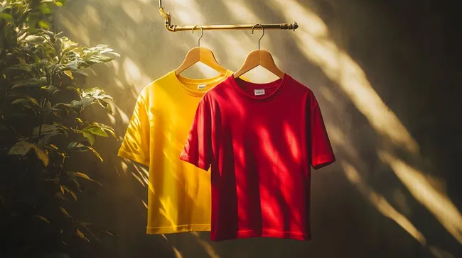 Farbenfrohe Sommerkleidung im Sonnenlicht