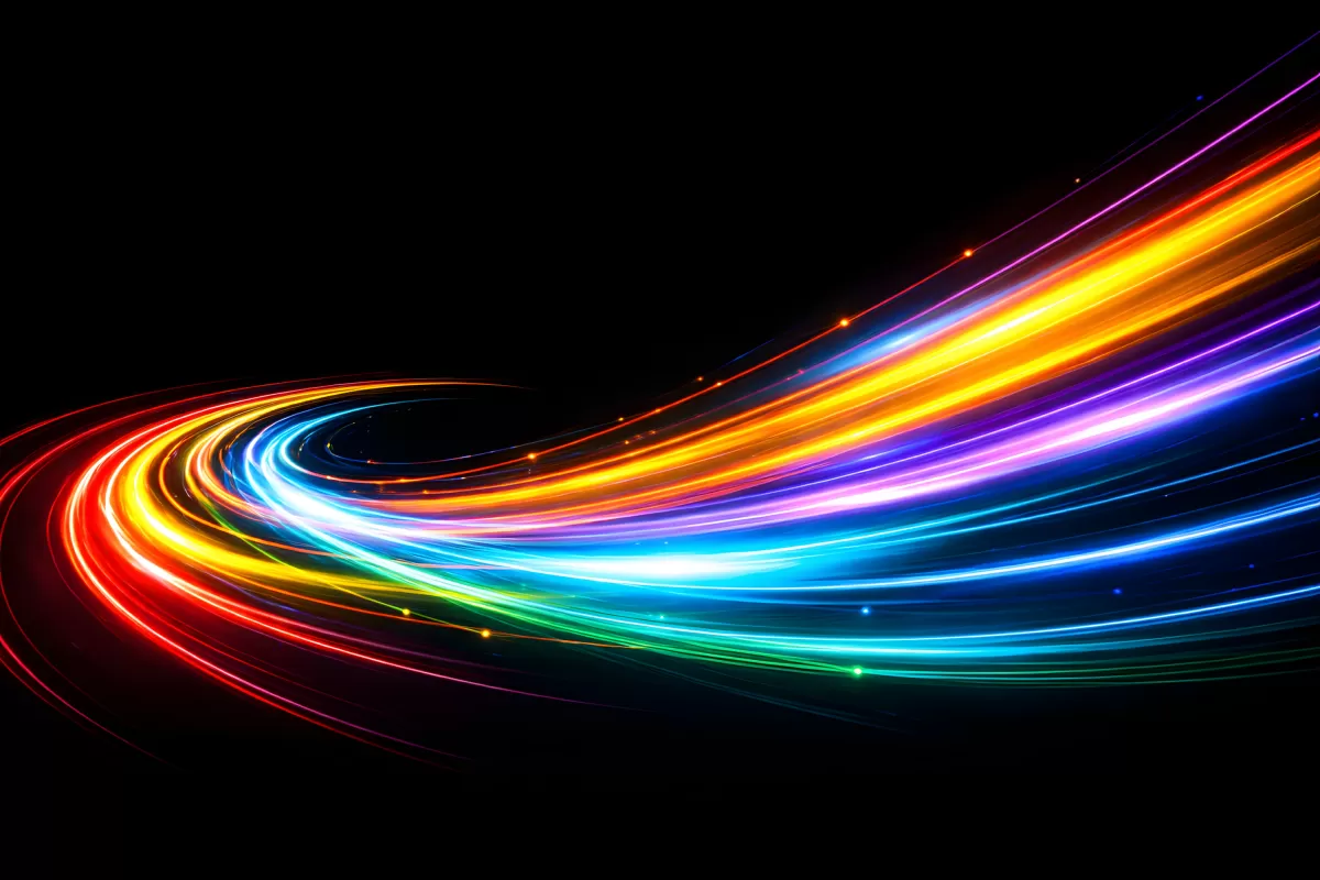 Farbenfroher Bewegtbild-Hintergrund mit dynamischen Lichtspuren