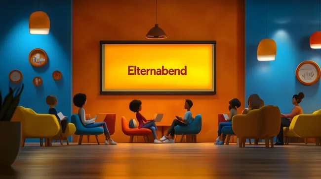 Farbenfroher Elternabend in modernem Schulraum