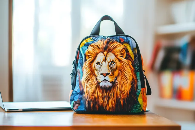 Farbenfroher Löwen-Rucksack für modebewusste Kinder