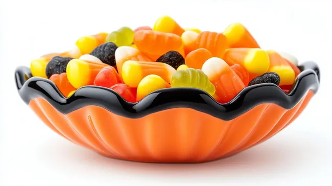 Farbenfroher Nachtisch in moderner Obstschale