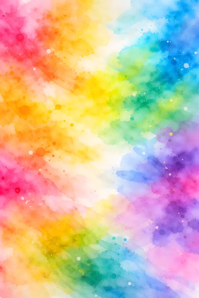 Farbenfrohes Aquarellgemälde in Regenbogenfarben