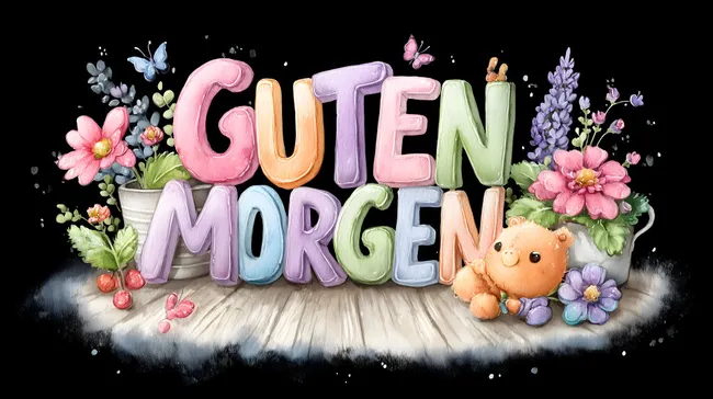 Farbenfrohes Blumen-Teddybär-Arrangement für Guten-Morgen-Grüße