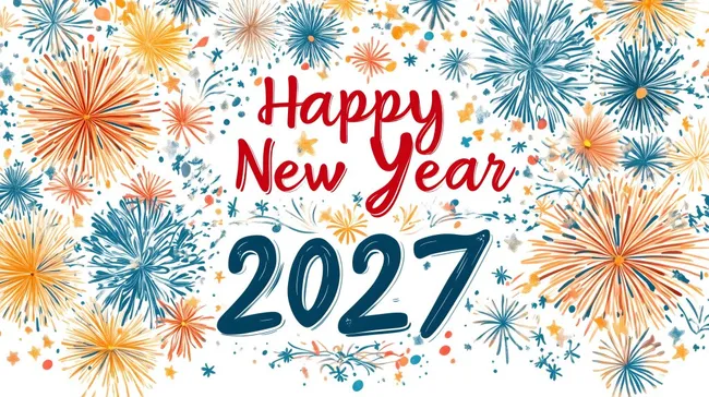 Farbenfrohes Feuerwerk zum Jahreswechsel 2027