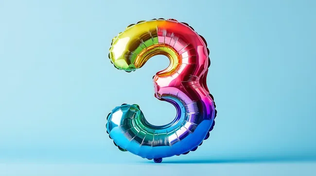 Farbenfrohes Geburtstagszahlenballon