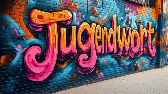 Farbenfrohes Graffiti-Kunstwerk 'Jugendwort'