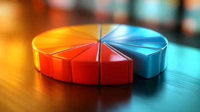 Farbenfrohes Kreisdiagramm mit modernem Farbdesign