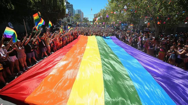 Farbenfrohes Straßenfest der LGBTQ+-Community