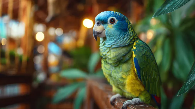 Farbenprächtiger Papagei im tropischen Ambiente