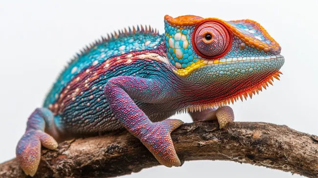 Farbenprächtiges Chamäleon auf Ast