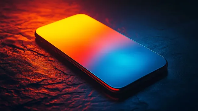 Farbenprächtiges Smartphone in moderner Beleuchtung