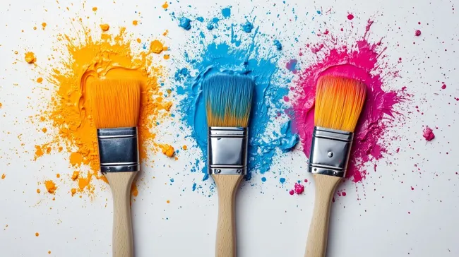 Farbige Pinselstriche auf weißem Hintergrund