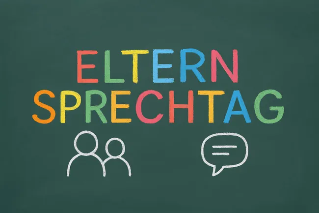 Farbiges Kreidekunstwerk zum Elternsprechtag