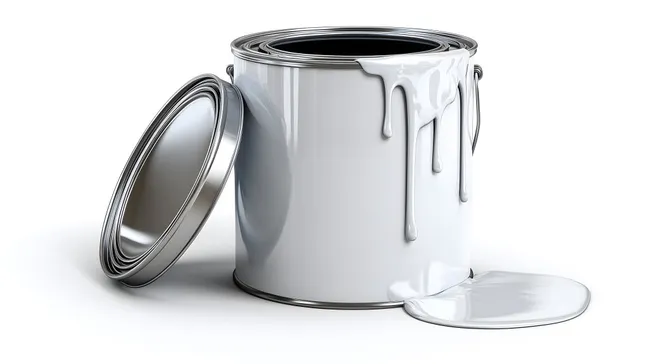 Farbtopf mit fließender Lackoberfläche