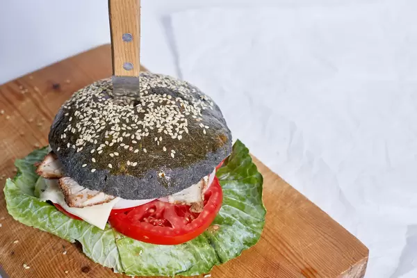 Fast food meal - Trendy black burger