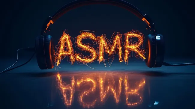 Faszinierend leuchtende ASMR-Kopfhörer auf dunklem Hintergrund