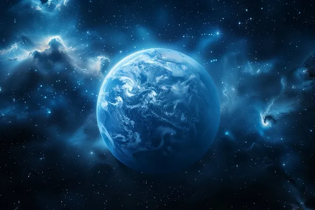 Faszinierende Erde im Kosmos mit funkelnden Sternen