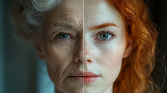 Faszinierende Gegenüberstellung: Alte und junge Frau