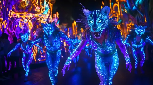 Faszinierende Kostümparade beim Straßenkarneval