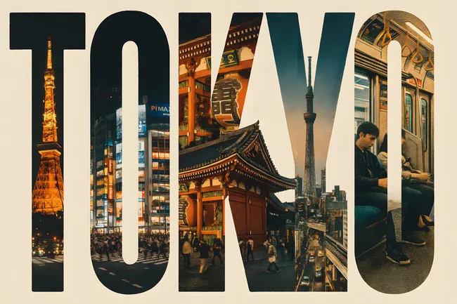 Faszinierende Nachtaufnahme von Tokio mit Wahrzeichen und Menschen