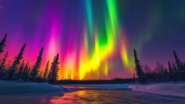 Faszinierende Nordlichter illuminieren den Winterhimmel