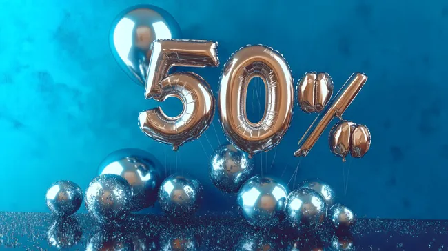 Feierliche Goldluftballons für 50% Rabatt
