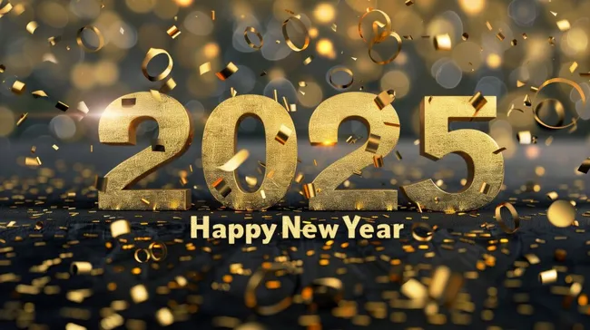 Feierliche Silvesterfeier mit goldenem Konfetti