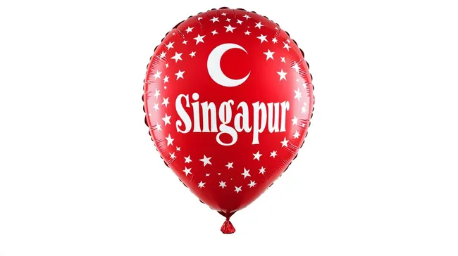 Feierlicher Singapur-Luftballon mit Sternen und Mondsichel