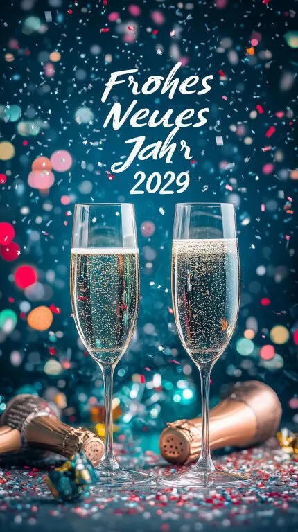 Feierliches Neujahrsgetränk mit Konfetti-Dekor