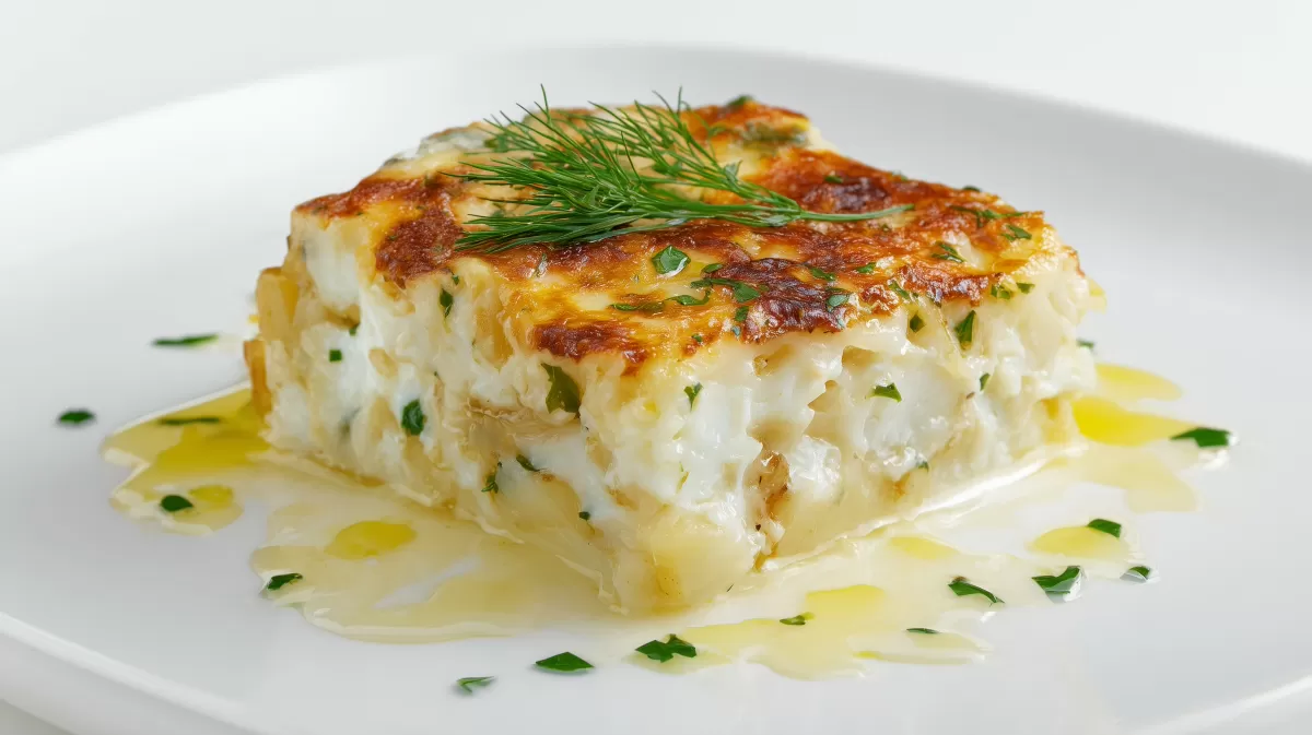 Feines Bacalhau com Natas Stockfisch überbacken