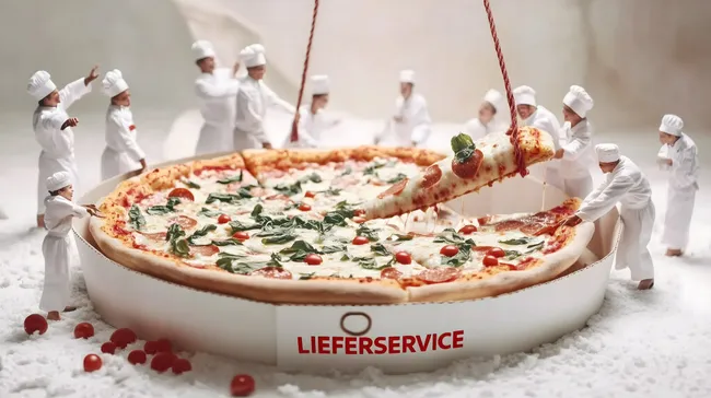 Feinschmecker-Pizza mit frischem Tomatensalat