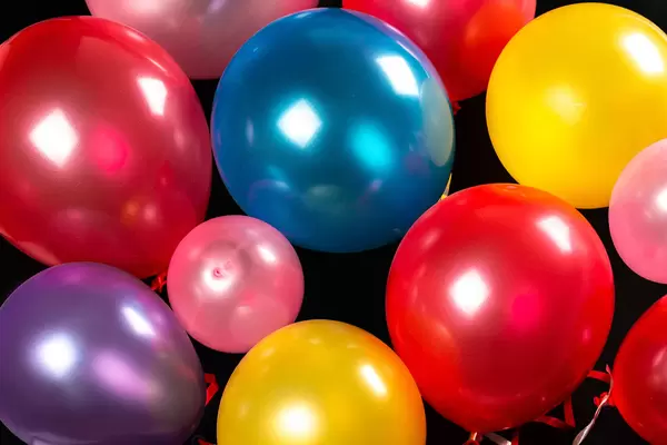 Festive background for birthday with colorful balloons