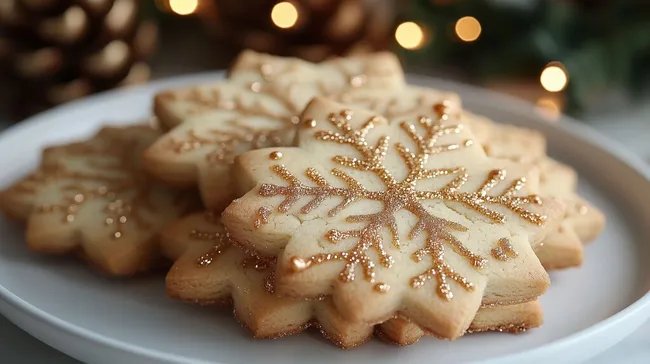 Festlich dekorierte Weihnachtsplätzchen mit Glitzer