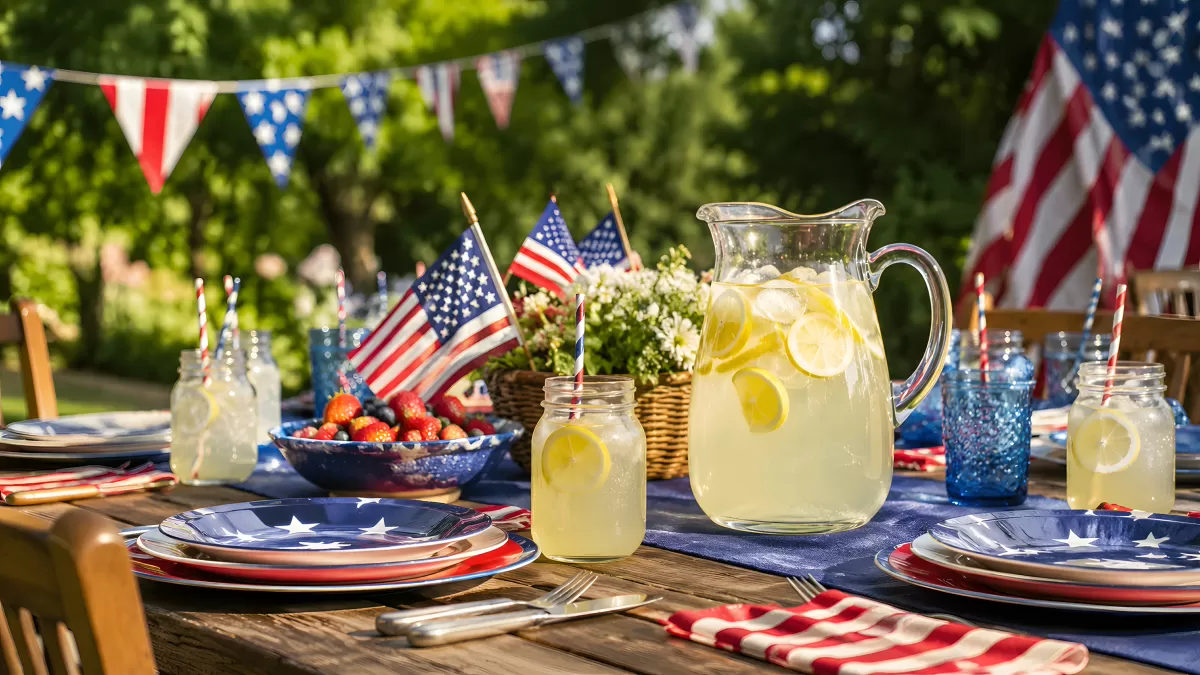 Festlich gedeckter Tisch zum amerikanischen Unabhängigkeitstag