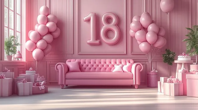 Festliche Geburtstagsdekoration in Pink