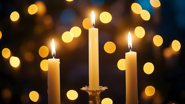 Festliche Kerzen im Kerzenlicht-Arrangement