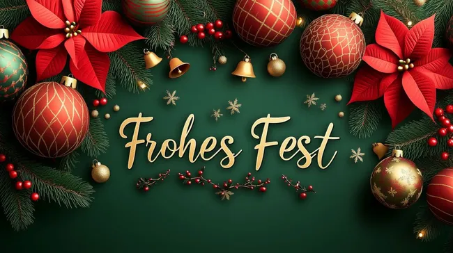 Festliche Weihnachtsdekoration in Rot und Grün