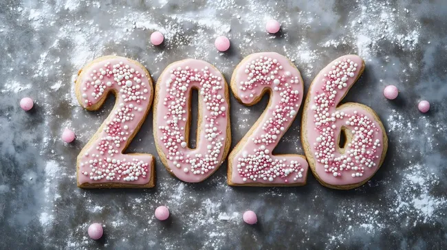 Festliche Weihnachtskekse mit rosa Zuckerglasur