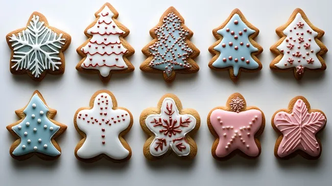 Festliche Weihnachtskekse mit Zuckerdekor