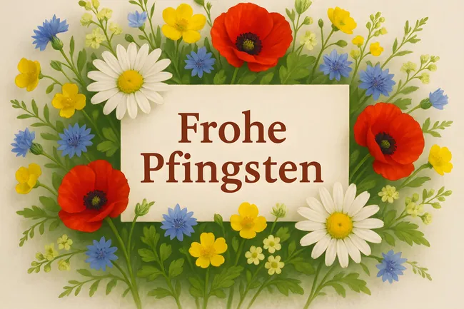 Festlicher Blumenstrauß mit Mohnblumen und Gänseblümchen