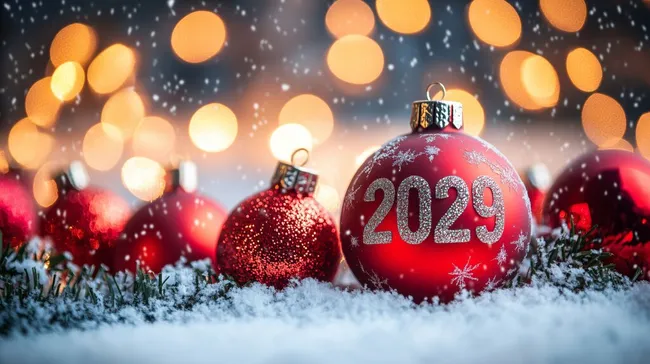 Festlicher Weihnachtsschmuck mit Schneeflockenornamenten