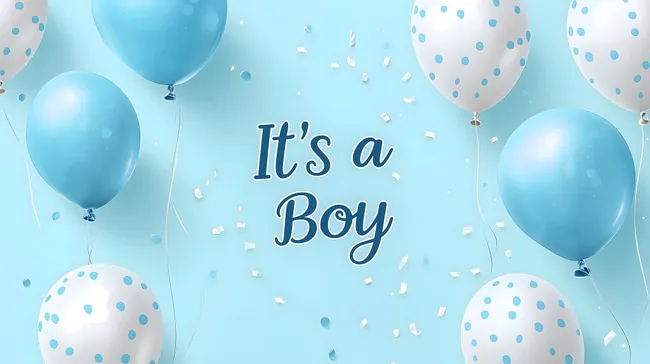 Festliches Babyparty-Dekor in Blautönen