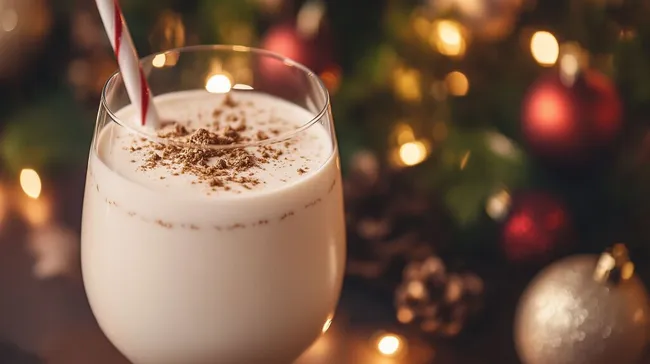 Festliches Weihnachtsgetränk mit Sahne und Zimt