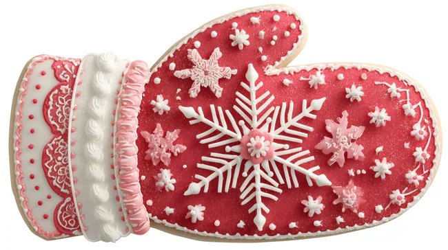 Festliches Weihnachtsplätzchenbackmotiv in Handschuhform