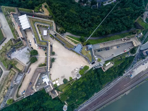 Festung Ehrenbreitstein aus der Vogelperspektive