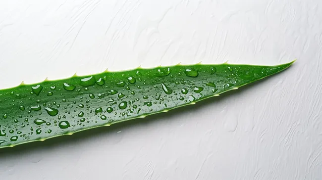 Feuchtes Aloe Vera Blatt auf weißem Hintergrund