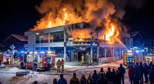 Feuerwehreinsatz bei brennendem Bergrestaurant in Wintersportort