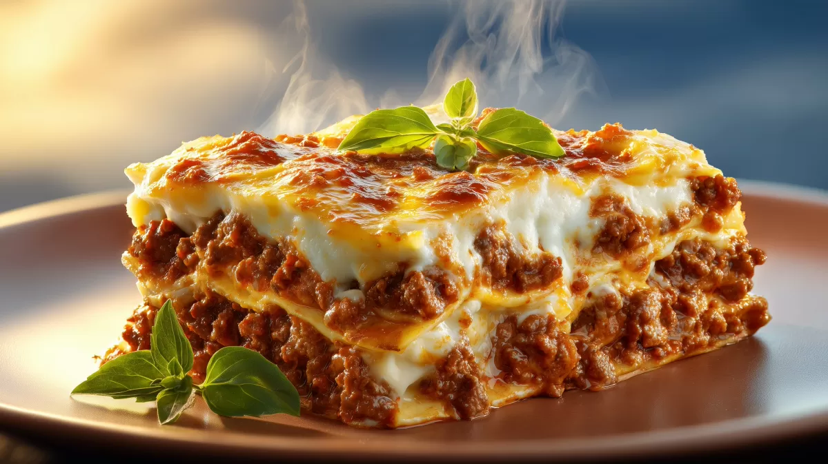 Feurige Lasagne mit Chili Pesto – dampfend serviert